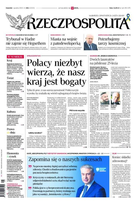 widok pierwszej strony Rzeczpospolita