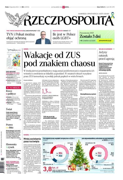 okłada najnowszego numeru Rzeczpospolita