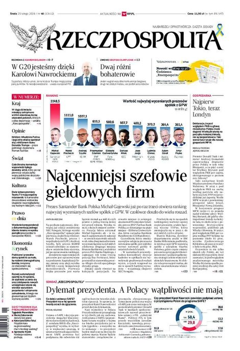 okłada najnowszego numeru Rzeczpospolita