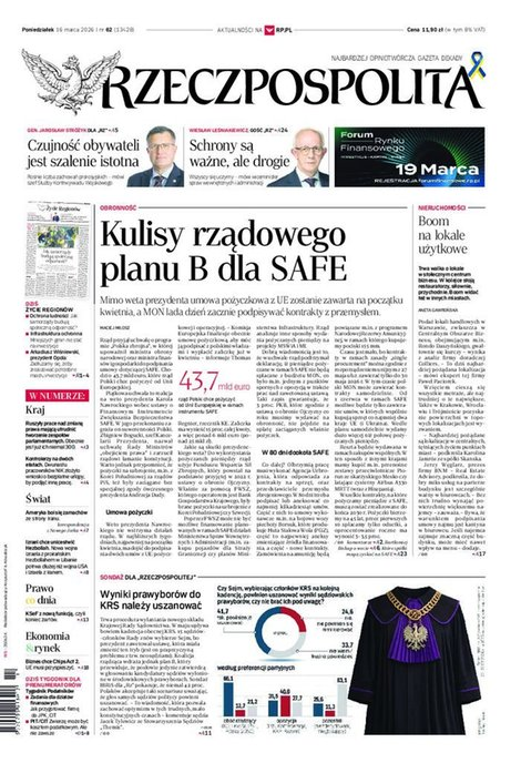 widok pierwszej strony Rzeczpospolita