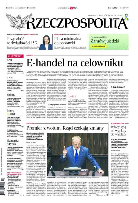 widok pierwszej strony Rzeczpospolita