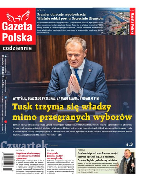 widok pierwszej strony Gazeta Polska Codziennie