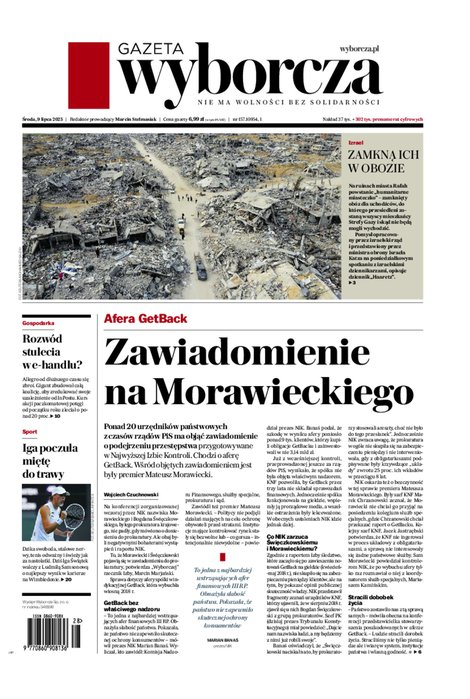 okłada najnowszego numeru Gazeta Wyborcza-Warszawa