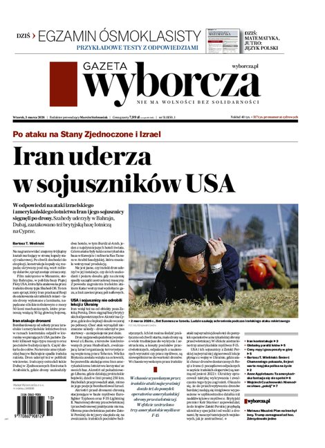 okłada najnowszego numeru Gazeta Wyborcza-Warszawa
