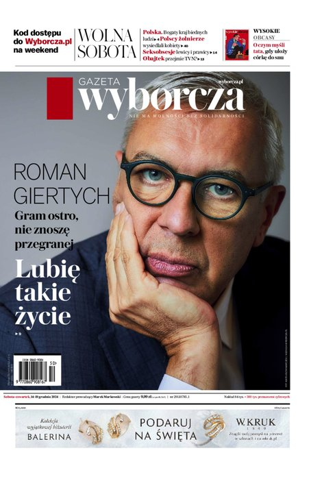 okłada najnowszego numeru Gazeta Wyborcza-Warszawa