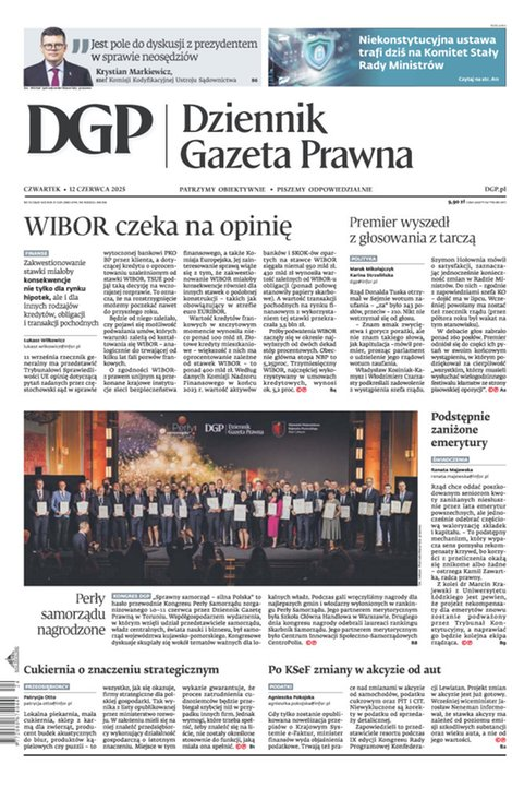 widok pierwszej strony Dziennik Gazeta Prawna