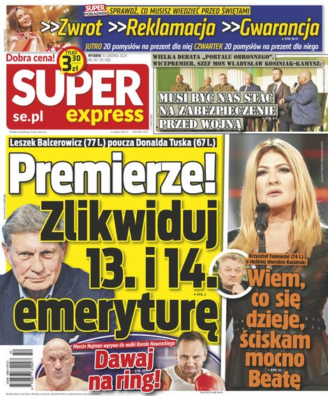 okłada najnowszego numeru Super Express