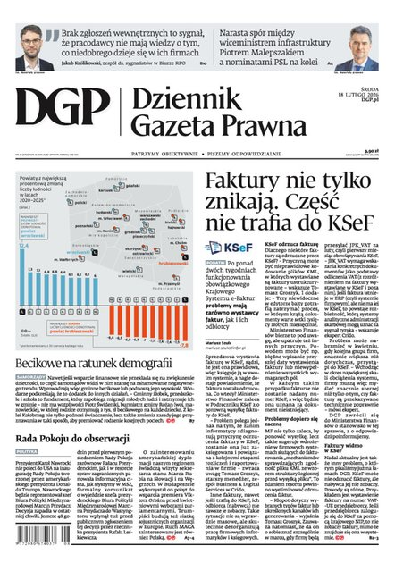 okłada najnowszego numeru Dziennik Gazeta Prawna