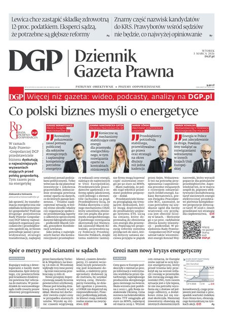 okłada najnowszego numeru Dziennik Gazeta Prawna