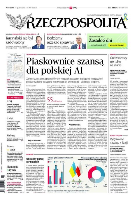 okłada najnowszego numeru Rzeczpospolita