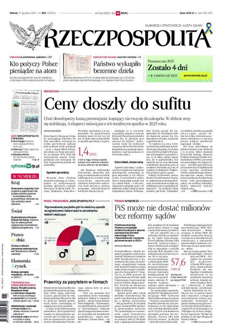 okłada najnowszego numeru Rzeczpospolita