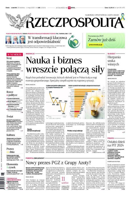 okłada najnowszego numeru Rzeczpospolita