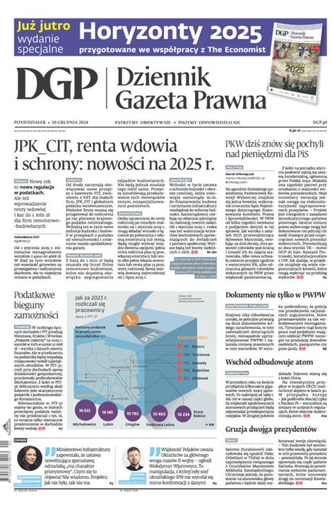 okłada najnowszego numeru Dziennik Gazeta Prawna