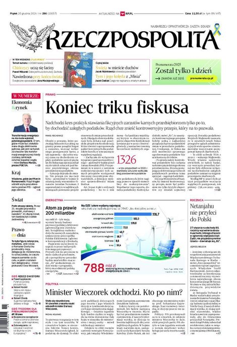 okłada najnowszego numeru Rzeczpospolita