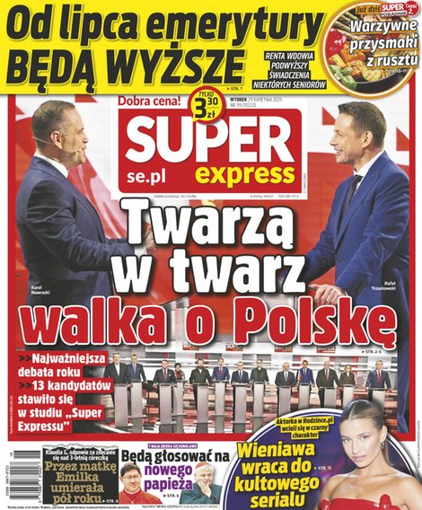 okłada najnowszego numeru Super Express
