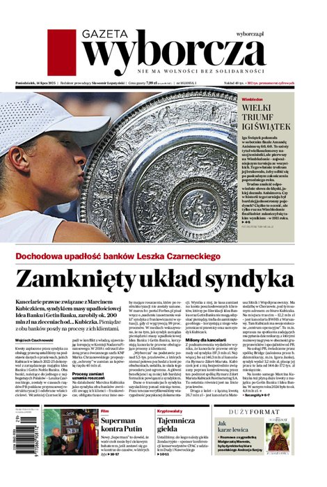 okłada najnowszego numeru Gazeta Wyborcza-Warszawa