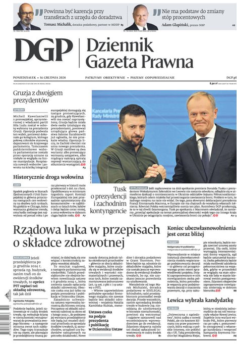 okłada najnowszego numeru Dziennik Gazeta Prawna