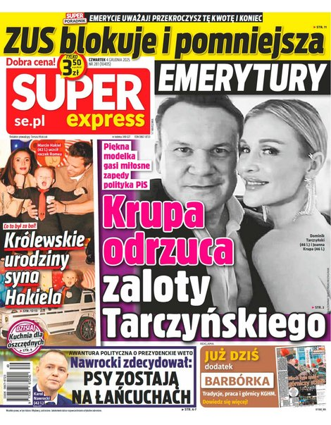 widok pierwszej strony Super Express