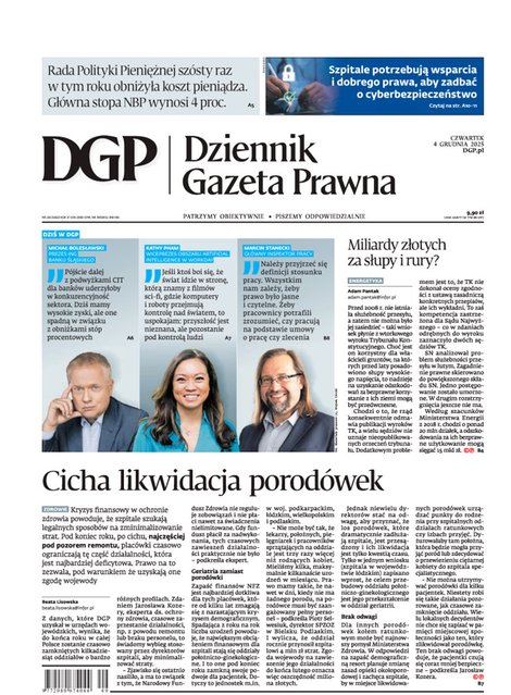 widok pierwszej strony Dziennik Gazeta Prawna