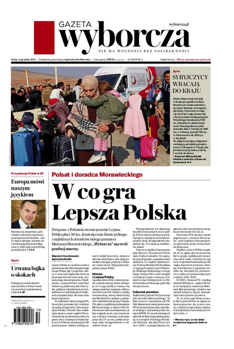 okłada najnowszego numeru Gazeta Wyborcza-Warszawa