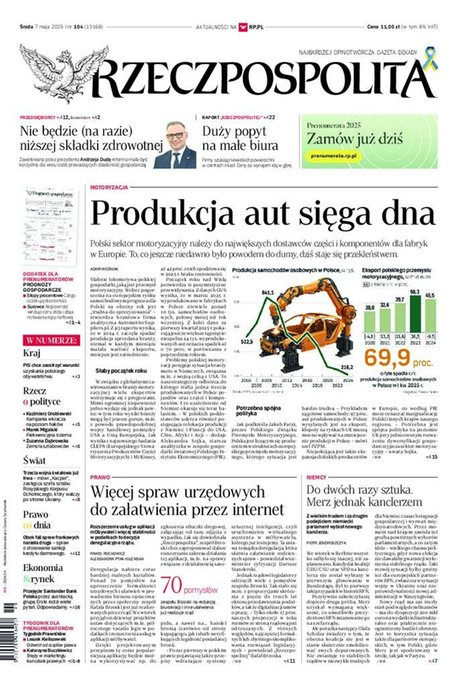 okłada najnowszego numeru Rzeczpospolita