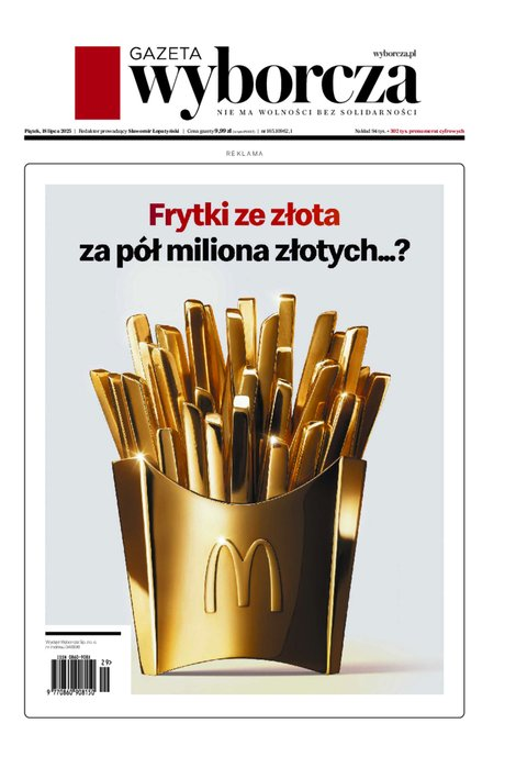 okłada najnowszego numeru Gazeta Wyborcza-Warszawa