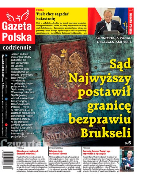widok pierwszej strony Gazeta Polska Codziennie