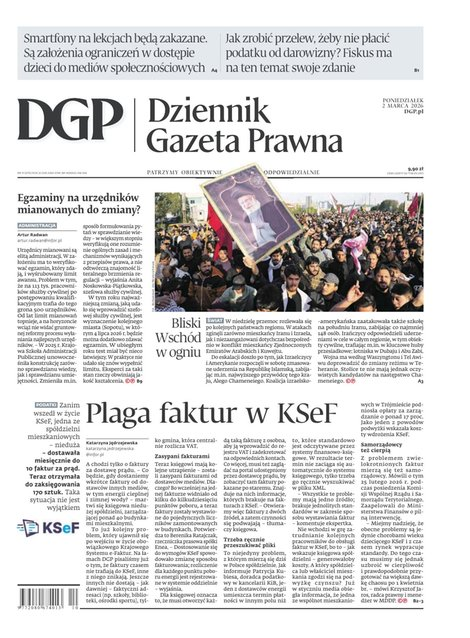 okłada najnowszego numeru Dziennik Gazeta Prawna
