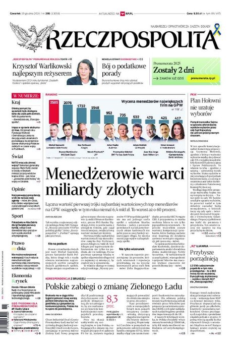 okłada najnowszego numeru Rzeczpospolita