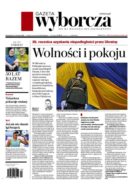 okłada najnowszego numeru Gazeta Wyborcza-Warszawa