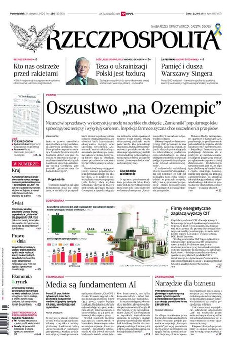 okłada najnowszego numeru Rzeczpospolita