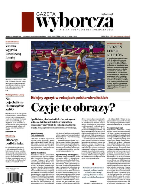 okłada najnowszego numeru Gazeta Wyborcza-Warszawa