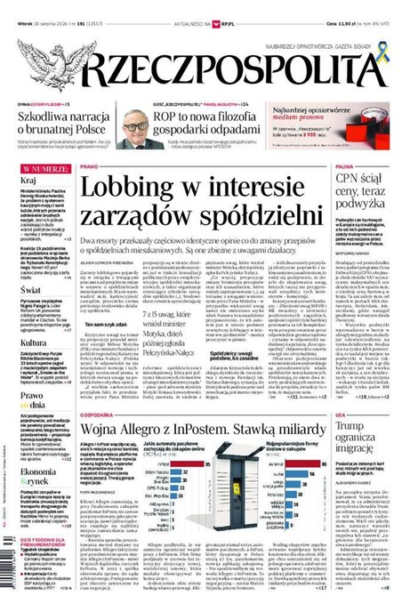 okłada najnowszego numeru Rzeczpospolita