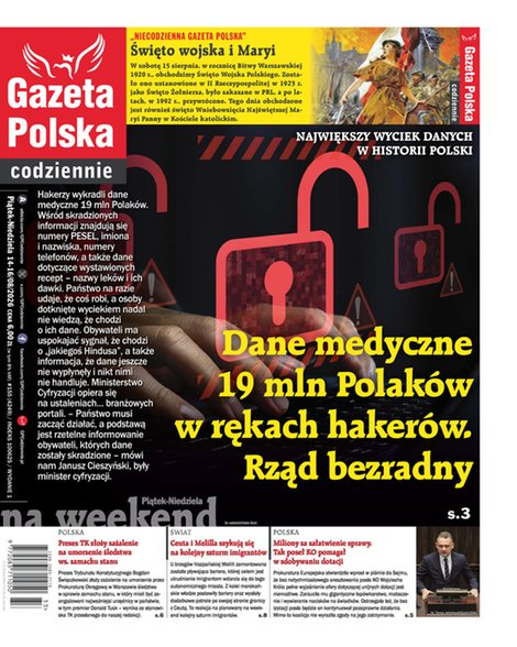 widok pierwszej strony Gazeta Polska Codziennie