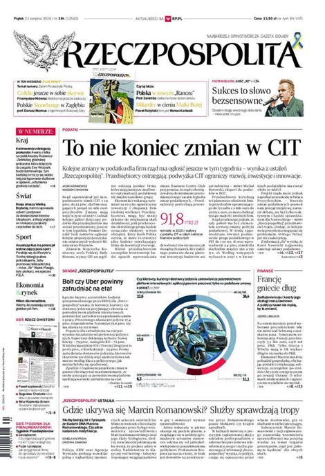okłada najnowszego numeru Rzeczpospolita