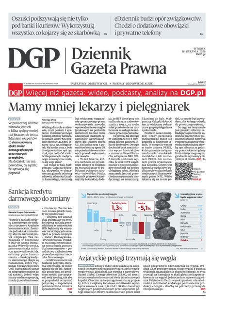 okłada najnowszego numeru Dziennik Gazeta Prawna