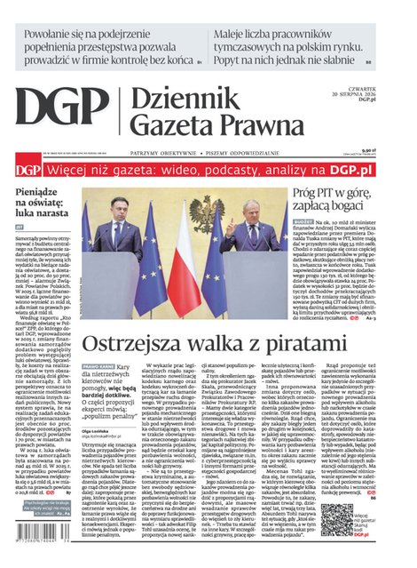 okłada najnowszego numeru Dziennik Gazeta Prawna