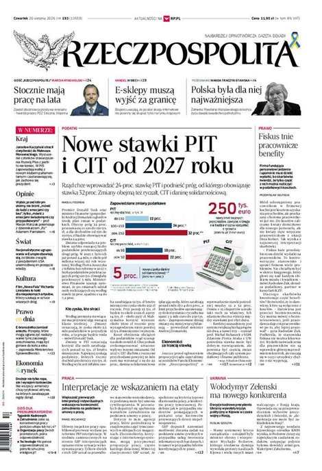 okłada najnowszego numeru Rzeczpospolita